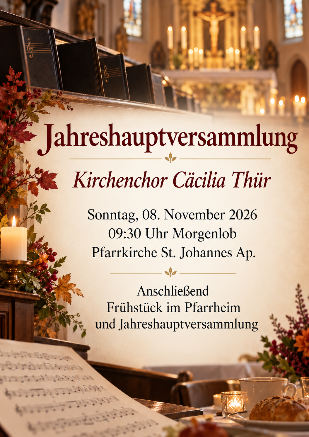 Jahreshauptversammlung im Kirchenchor Thür 2026