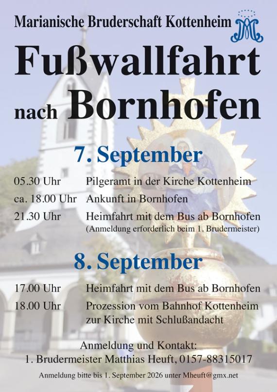 Fußwallfahrt Bornhofen 2026